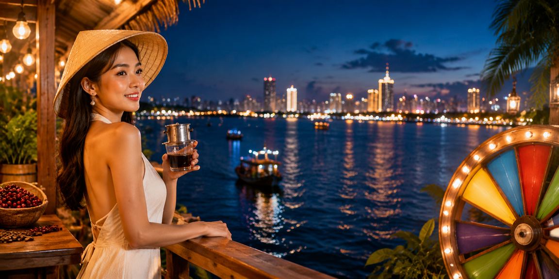 Người chơi theo dõi Roulette trực tuyến bên dòng sông Mekong